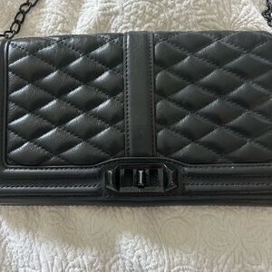 Black leather quilted Rebecca Minkoff bag